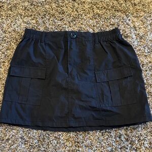 Black cargo Mini Skirt